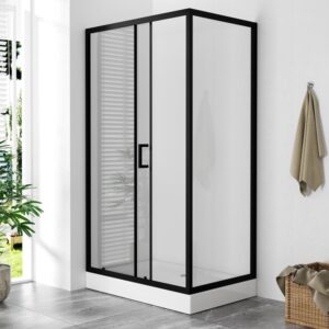 75-B-E1034B-120/90-BLACK B-LINE TUŠ KABINA 1200x900x1950, CRNA, PROZIRNO STAKLO